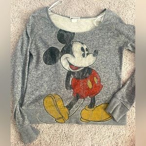 Vintage Mickey Mouse long sleeve scoop neck Size XS